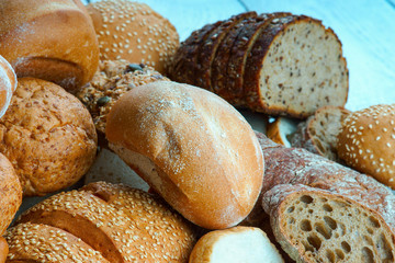 Sliced handmade bread