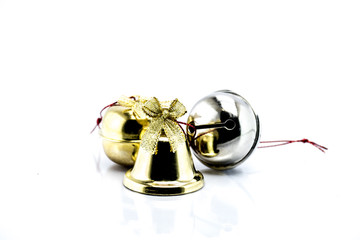 Bell and Christmas Garland isolated on white background