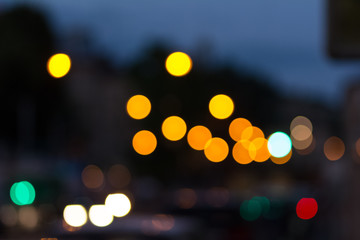 Cityscape bokeh. Background out of focus. Fairy defocused photo. Can use as wallpaper, backdrop...