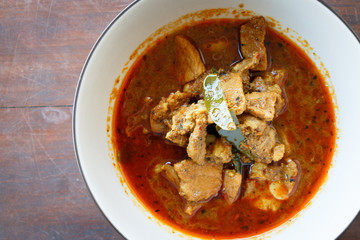 Pork curry spicy Thailand food style.