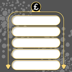 Five frames for your text and pound sterling symbol