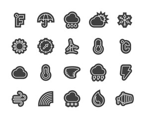 Outline icons thin flat design, modern line stroke style