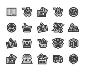 Outline icons thin flat design, modern line stroke style