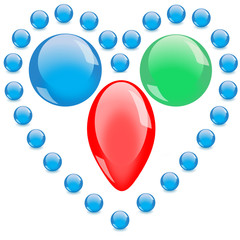 A necklace of blue glass beads 