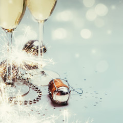 New year with champagne background