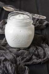 Vegan mayonnaise with olive oil and soy milk      