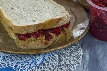 Peanut butter and jelly sandwich