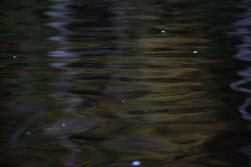 texture of a dark autumn water in the river