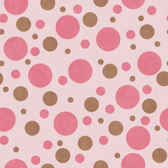 Pink and Brown Polka Dot Tile Pattern Repeat Background