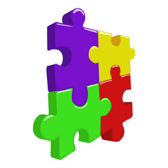 Obraz premium Color 3D puzzle pieces vector illustration