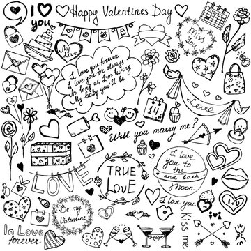 Valentine's Day Sketch Icons