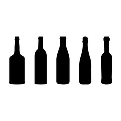 set of bottle silhouette