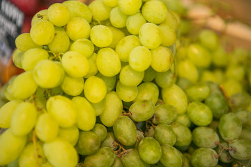 White wine grapes in a market