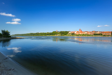 Fototapeta na wymiar Grudziadz city granaries at Vistula river, Poland