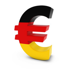 Fototapeta premium Euro Symbol textured with the German Flag Isolated on White Background