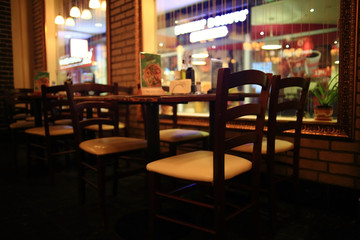 Fototapeta na wymiar restaurant interior blurred background
