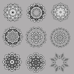 set of vector design of flowers