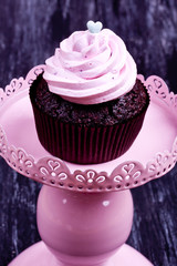 pink chocolate cupcake