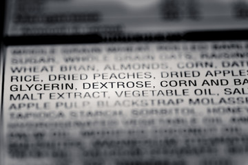 Shallow depth of Field image of Nutrition Facts