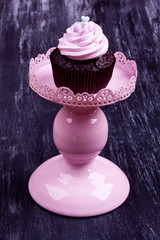 pink chocolate cupcake