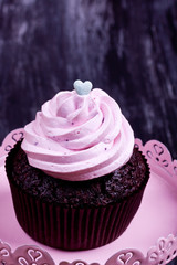 pink chocolate cupcake