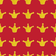 Gold golden crown seamless pattern texture background