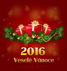 Veselé Vánoce - christmas greeting card in czech