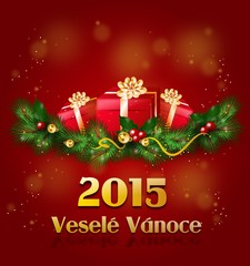 Veselé Vánoce - christmas greeting card in czech