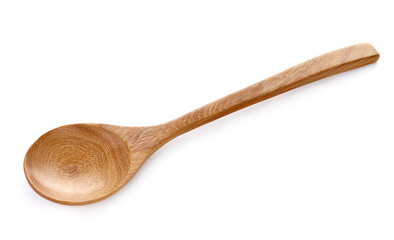 wood spoon on white background