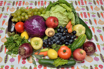 Fresh healthy vegetables and fruits