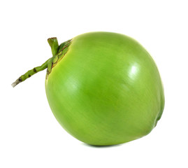 Green coconut Fruit isolated on white background.