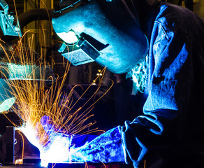 welder Industrial automotive part in factory