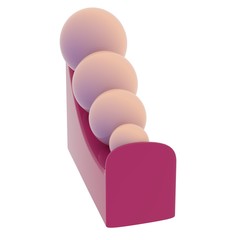 ivory colored balls on a slope