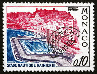 Postage stamp Monaco 1964 Rainier III Aquatic Stadium