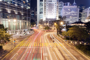Fototapeta na wymiar Hong Kong Night Car Trail