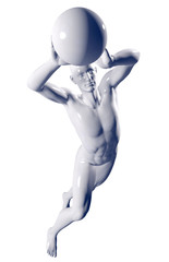 3d rendered illustration of a basketball player