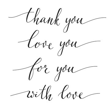 Hand written calligraphy short messages set