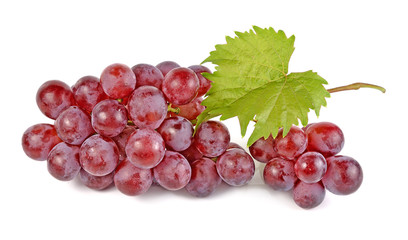 red grapes isolated on white background