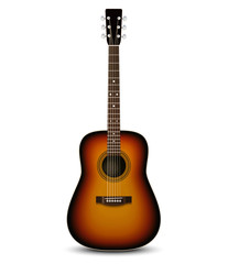 Fototapeta na wymiar Realistic acoustic guitar. Vector illustration