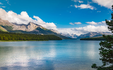 Maligne Lake and Maligne Mountain, Jasper, Canadian Rockies