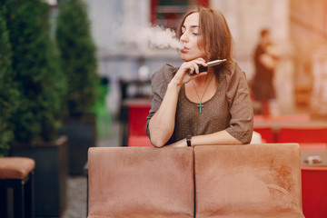 girl with E-cigarette