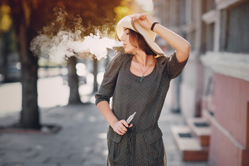 Girl with E-cigarette