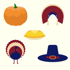 Thanksgiving Vector set of icons