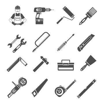 Tools Icons Black Set