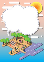 illustration of info graphic urban park concept in isometric graphic