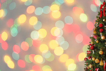 Obraz na płótnie Canvas Christmas tree lit background.