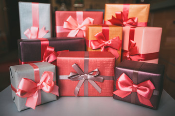 Boxes with gifts.