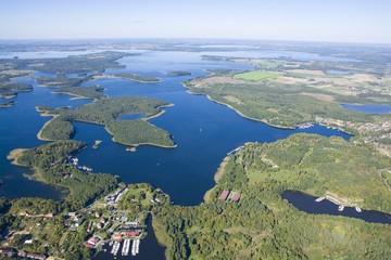 Aerial view of marina
