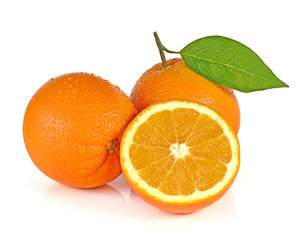 Orange fruit isolated on white background