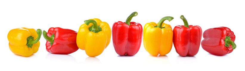 Fresh peppers isolated on white background